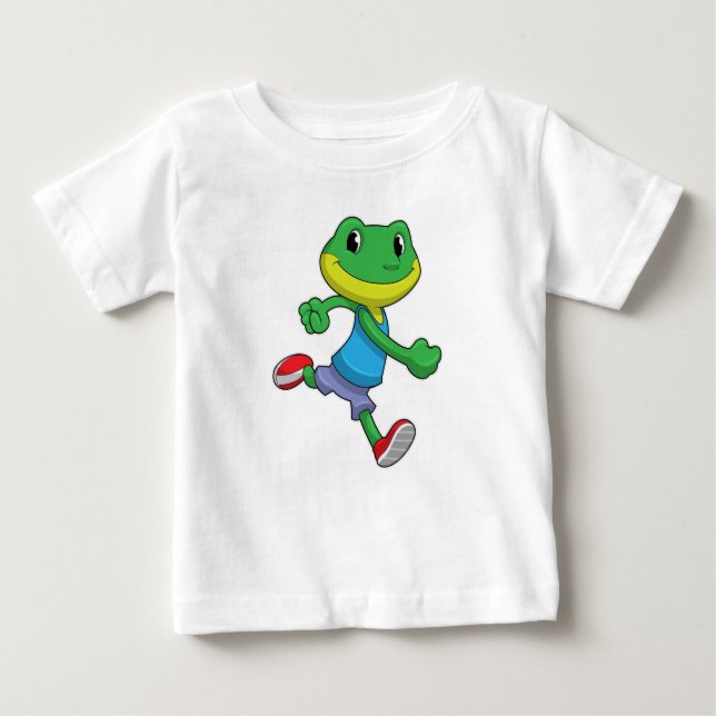 T-shirt Pour Bébé La grenouille comme coureur à la course (Devant)