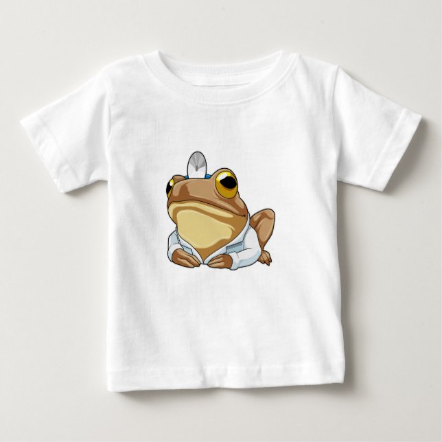 T-shirt Pour Bébé La grenouille comme docteur avec le manteau du doc (Devant)