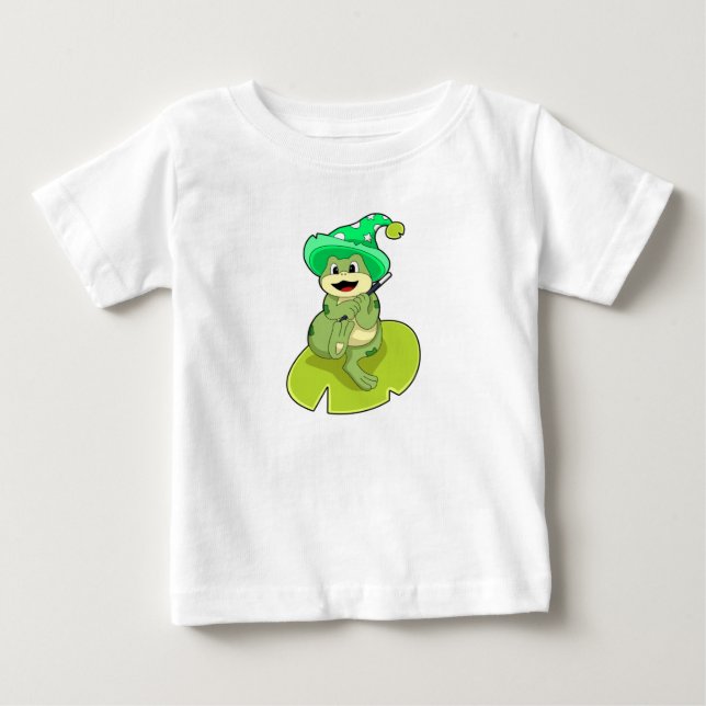 T-shirt Pour Bébé La grenouille en magie avec baguette magique (Devant)