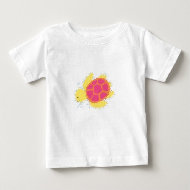 T-shirt Pour Bébé La jolie tortue de mer (Devant)