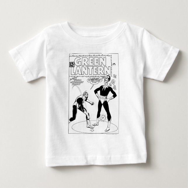 T-shirt Pour Bébé La lanterne verte enlève l'anneau, noir et blanc (Devant)