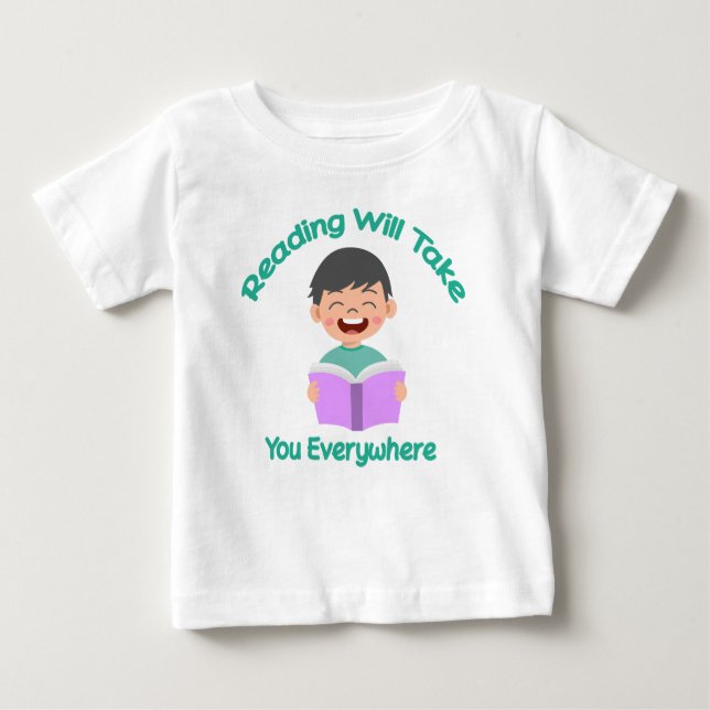 T-shirt Pour Bébé La Lecture Vous Emmènera Partout (Devant)