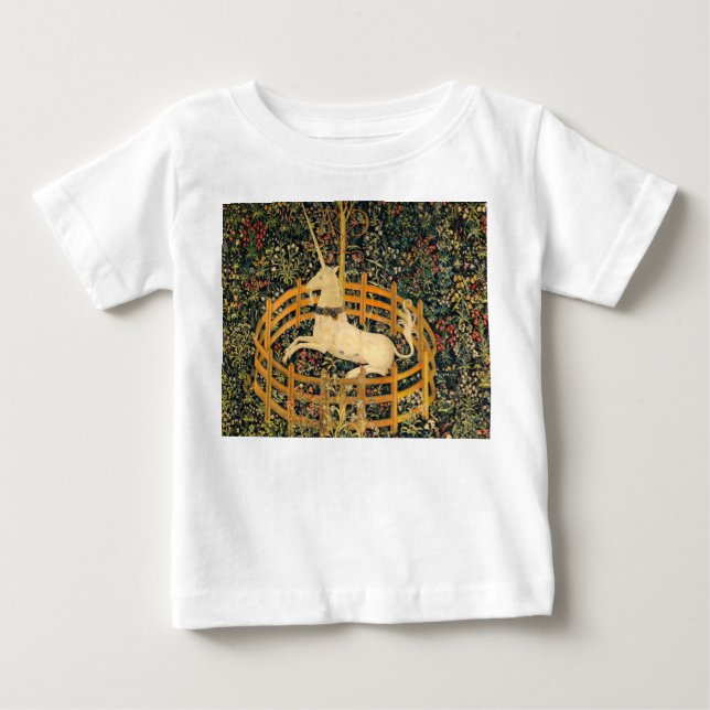 T-shirt Pour Bébé La licorne en captivité (Devant)