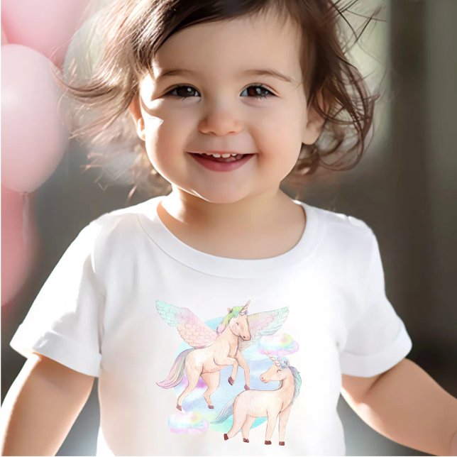 T-shirt Pour Bébé La licorne volante enchantée (Créateur téléchargé)