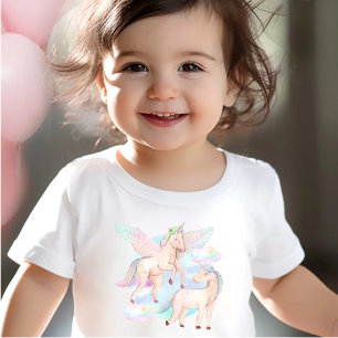 T-shirt Pour Bébé La Licorne Volante Enchanteresse