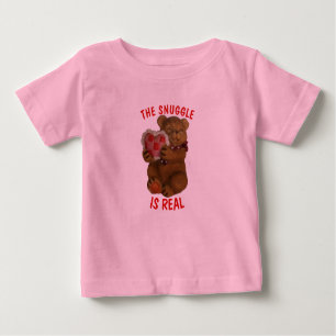 T-shirt Pour Bébé La lutte est l'ours et le coeur réels