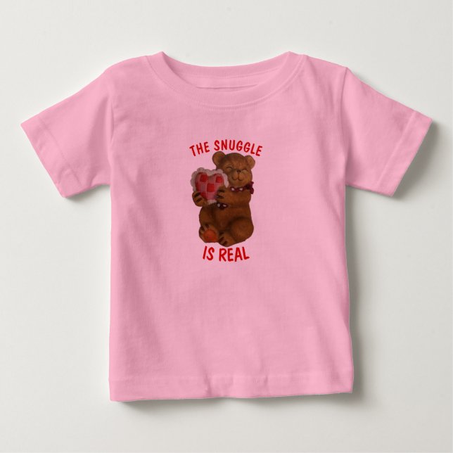 T-shirt Pour Bébé La lutte est l'ours et le coeur réels (Devant)