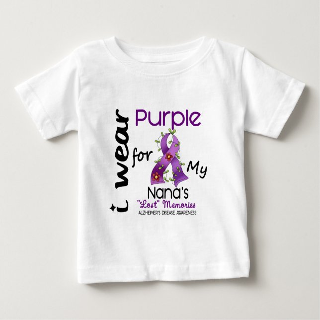 T-shirt Pour Bébé La maladie d'Alzheimers je porte le pourpre pour (Devant)