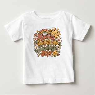 T-shirt Pour Bébé La Maman Soleil Papa Étoile Bébé Mignon Amour Fami
