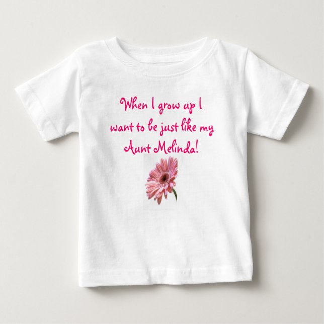 T-shirt Pour Bébé la marguerite rose, quand je me grandis veulent (Devant)