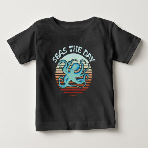T-shirt Pour Bébé La Mer Le Jour Vibes d'été Octopus