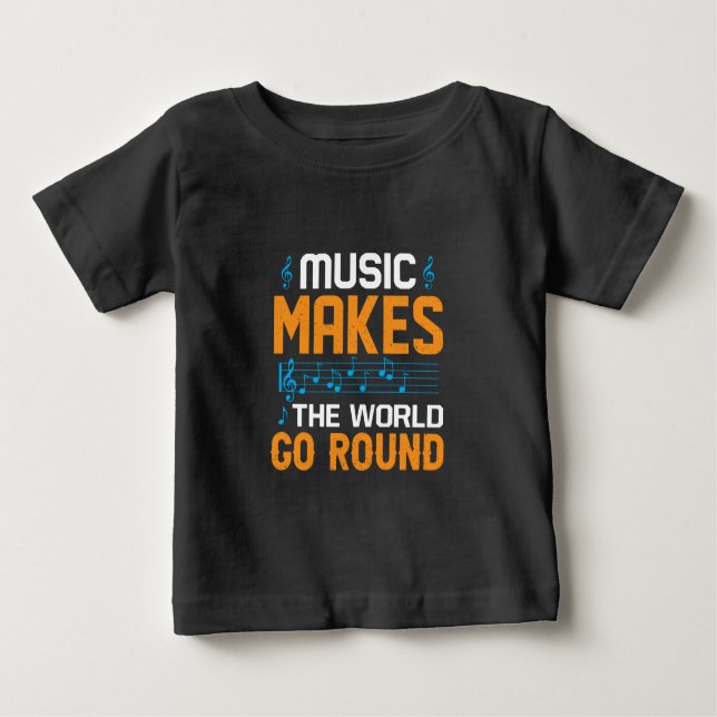 T-shirt Pour Bébé La Musique Fait Le Tour Du Monde (Devant)