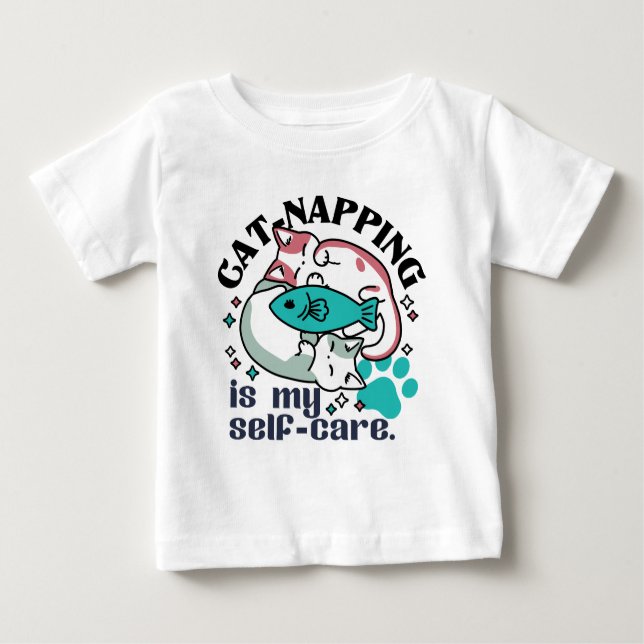 T-shirt Pour Bébé La Nappage De Chats Est Mon Soin Personnel : Chats (Devant)