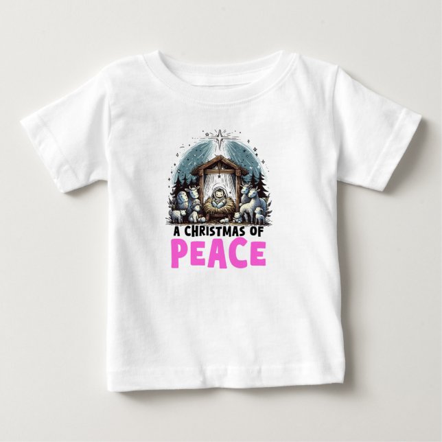 T-shirt Pour Bébé La Nativité du Christ : un Noël de paix (Devant)