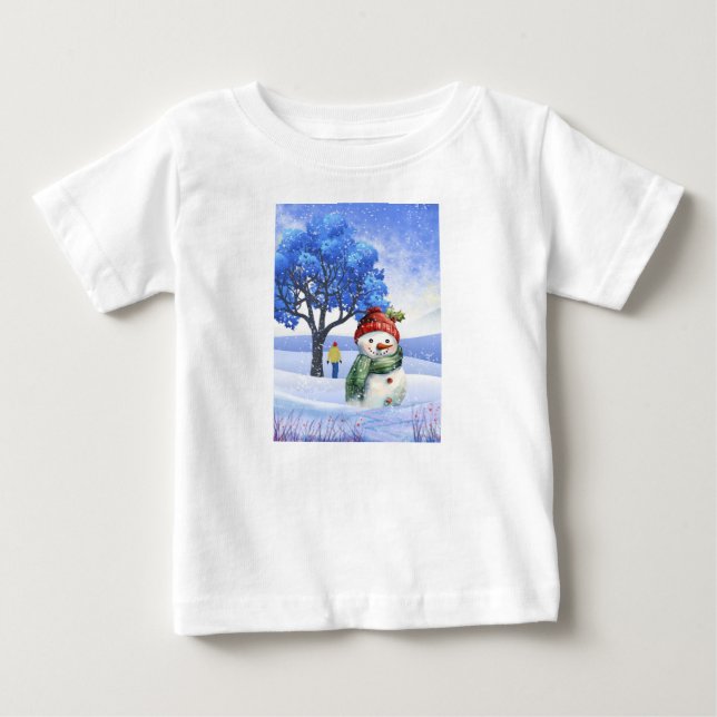 T-SHIRT POUR BÉBÉ LA NEIGE S'AMUSERA EN HIVER (Devant)