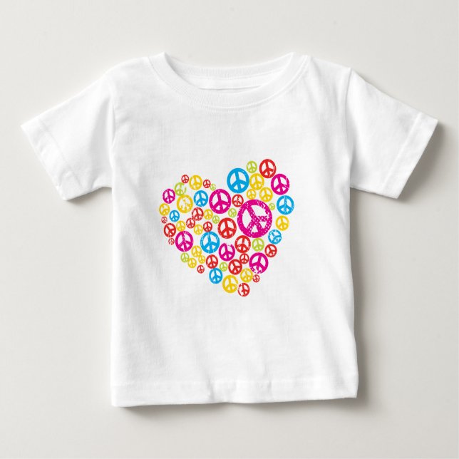 T-shirt Pour Bébé La paix dans le coeur (Devant)