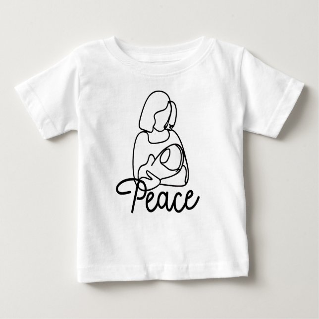 T-shirt Pour Bébé La paix dans les bras de maman Baby Bodysuit (Devant)