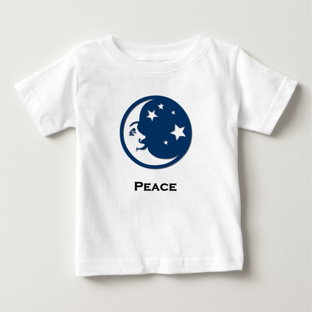 T-shirt Pour Bébé La paix des étoiles de lune (Devant)
