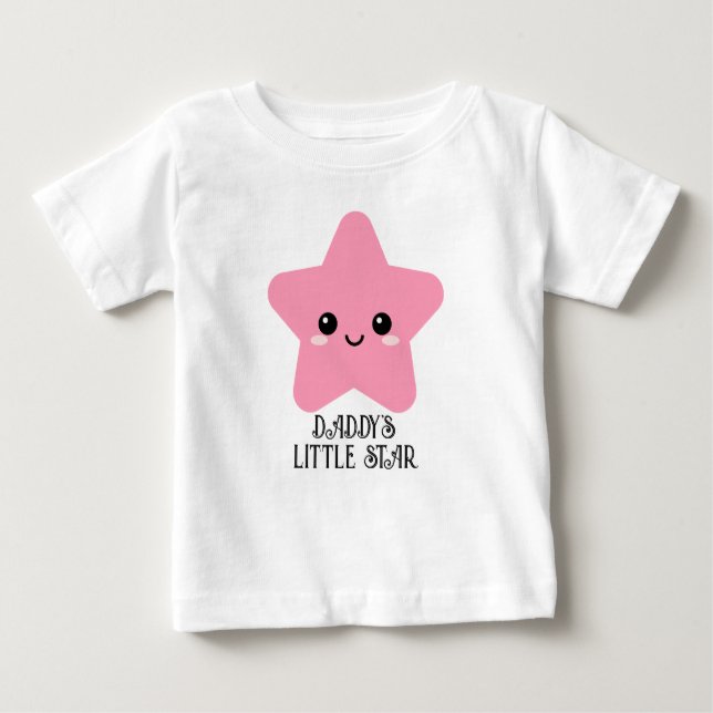 T-shirt Pour Bébé La petite étoile de papa, Tee graphique étoile ros (Devant)