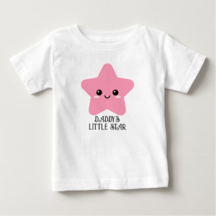 T-shirt Pour Bébé La petite étoile de papa, Tee graphique Pink Star,