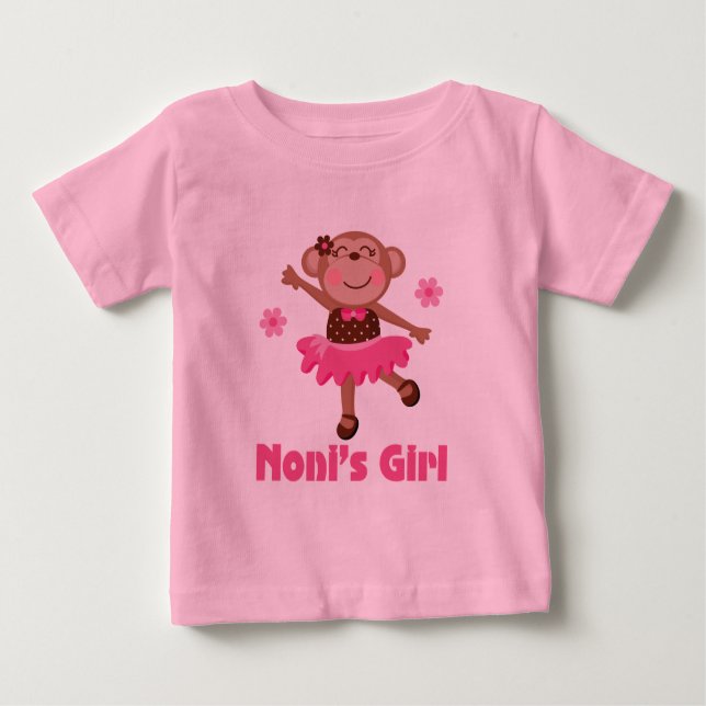 T-shirt Pour Bébé La petite fille de Noni le singe Ballerina Tutu Te (Devant)