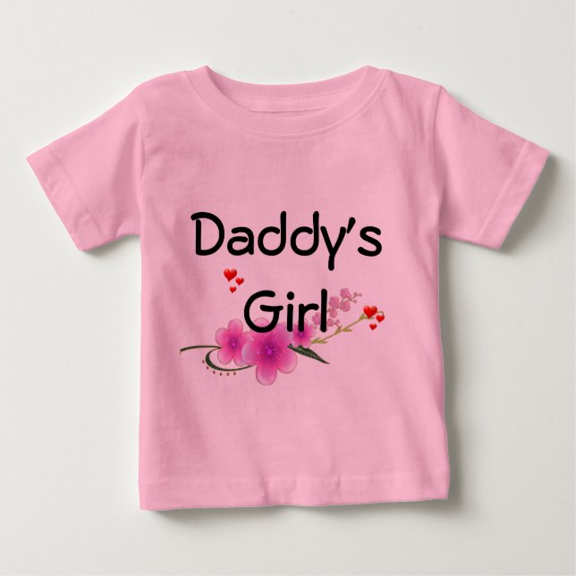 T-shirt Pour Bébé La petite fille de papa à manches longues (Devant)