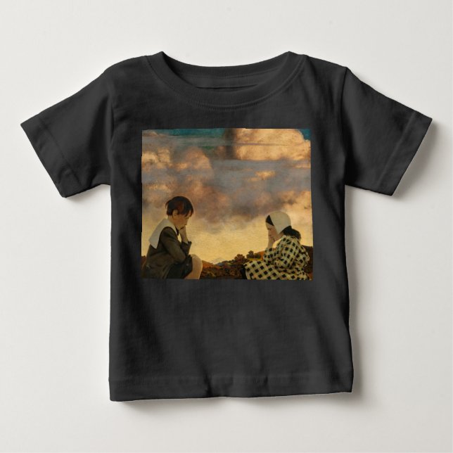 T-shirt Pour Bébé La Petite Pêche, 1904 par Maxfield Parrish (Devant)