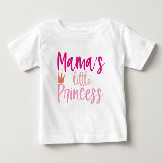 T-shirt Pour Bébé La petite princesse de maman. (Jeu correspondant). (Devant)