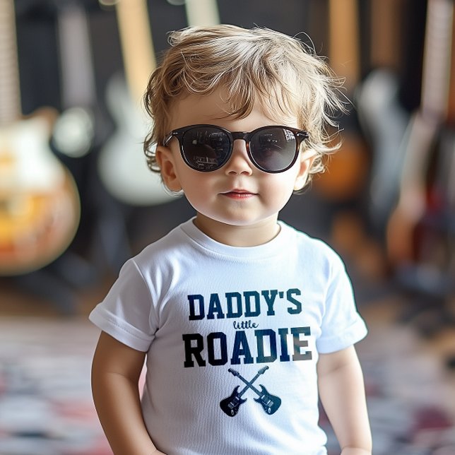 T-shirt Pour Bébé La petite route de papa personnalisée (For those who are born to rock and roll!)