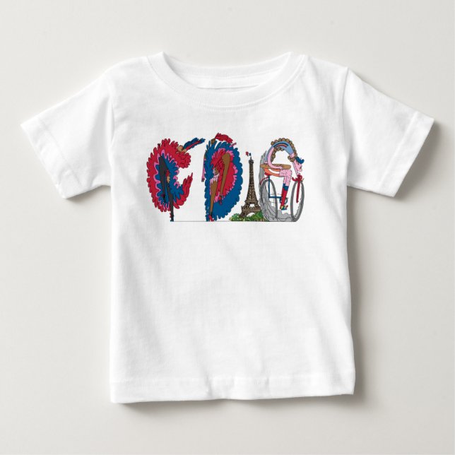 T-shirt Pour Bébé La pièce en t | PARIS, franc (CDG) du bébé (Devant)