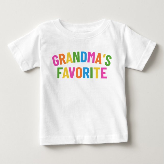 T-shirt Pour Bébé la préférée de grand-mère (Devant)