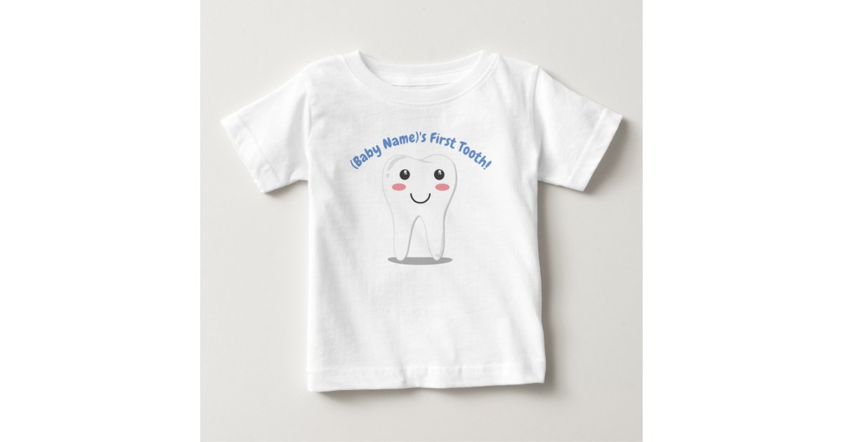 T Shirt Pour Bebe La Premiere Dent Du Bebe Personnalise Zazzle Fr