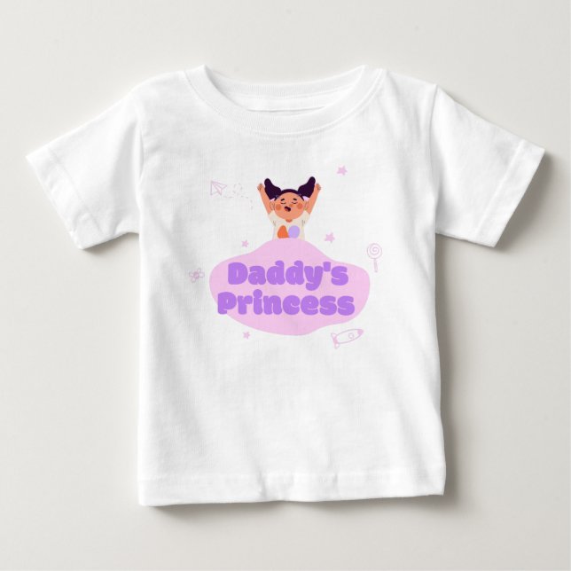 T-shirt Pour Bébé La Princesse de Papa est Heureuse (Devant)