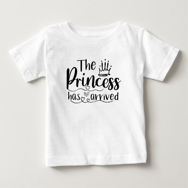 T-shirt Pour Bébé La princesse est arrivée adorable bébé fille (Devant)