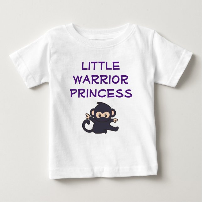 T-shirt Pour Bébé La princesse guerrière Drôle mignon Cartoon Ninja  (Devant)