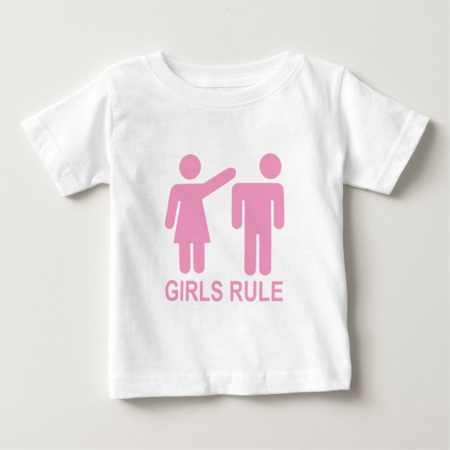 T-shirt Pour Bébé La règle des filles (Devant)