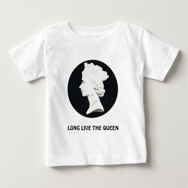 T-shirt Pour Bébé La Reine Elizabeth II, vivent longtemps la reine (Devant)