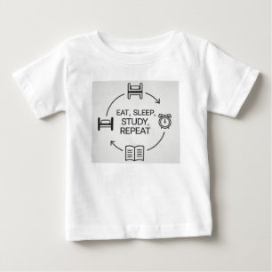 T-shirt Pour Bébé La routine étudiante ultime