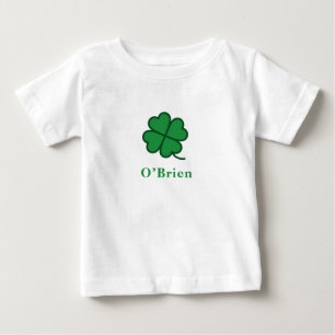 T-shirt Pour Bébé La Saint-Patrick   Conception de trèfle avec nom p