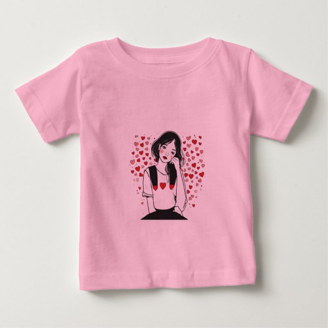T-shirt Pour Bébé la Saint-Valentin (Devant)