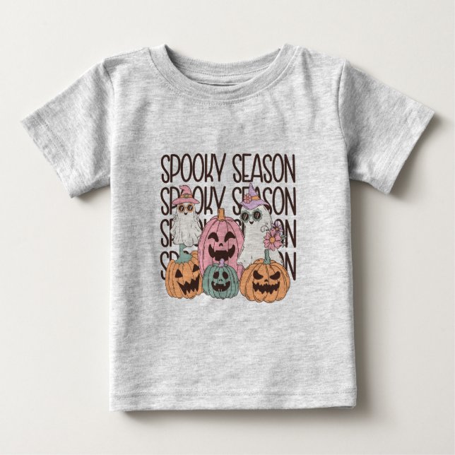 T-shirt Pour Bébé La saison effrayante d'Halloween (Devant)