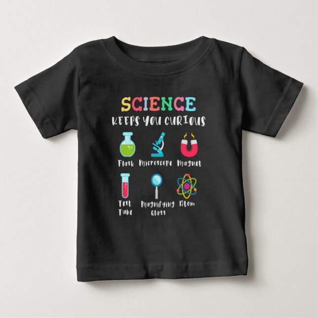 T-shirt Pour Bébé La science vous garde curieux (Devant)