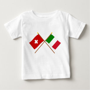 T-shirt Pour Bébé La Suisse et les drapeaux croisés parItalie