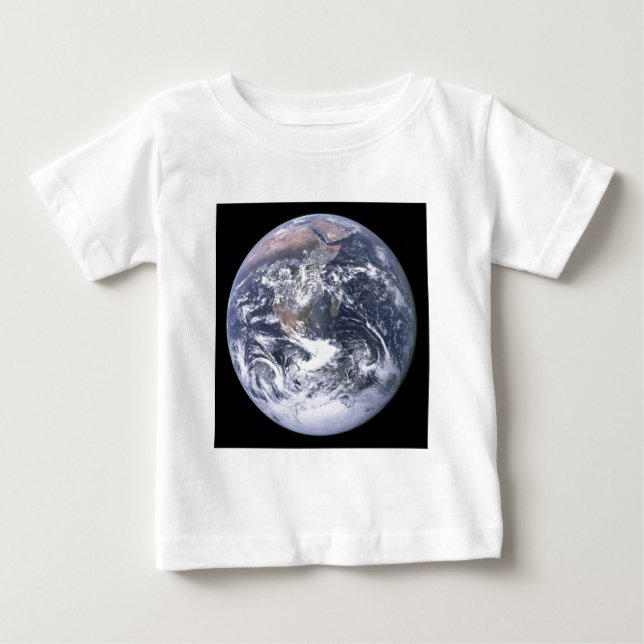 T-shirt Pour Bébé La Terre "Marbre Bleu" semble d'Apollo 17 (Devant)
