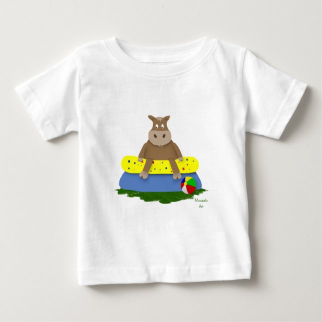 T-shirt Pour Bébé La Vache Dans La Chemise De La Piscine (Devant)
