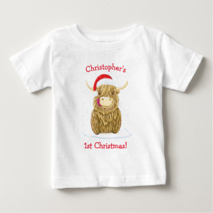 T-shirt Pour Bébé La vache Hamish Highland personnalisée dans la ne