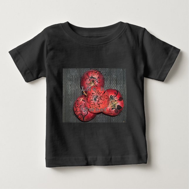 T-shirt Pour Bébé La vie est douce : Apple et Floral Motif Design (Devant)