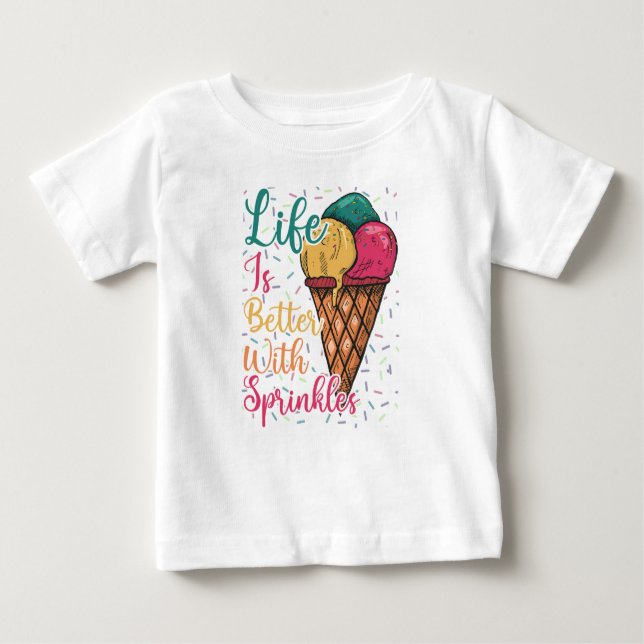 T-shirt Pour Bébé La Vie Est Meilleure Avec Des Épingles (Devant)