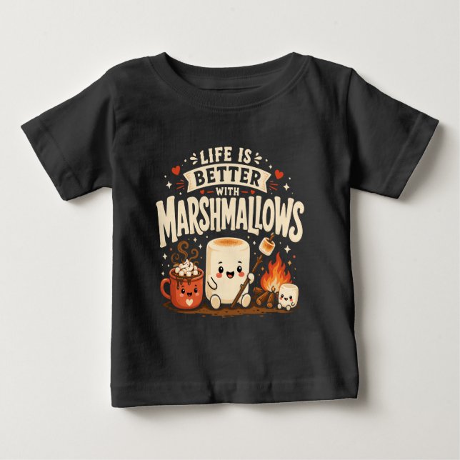 T-shirt Pour Bébé La vie est meilleure avec des marshmallows (Devant)