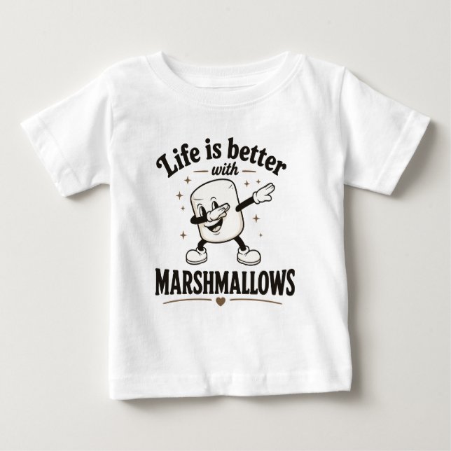 T-shirt Pour Bébé La vie est meilleure avec des marshmallows (Devant)